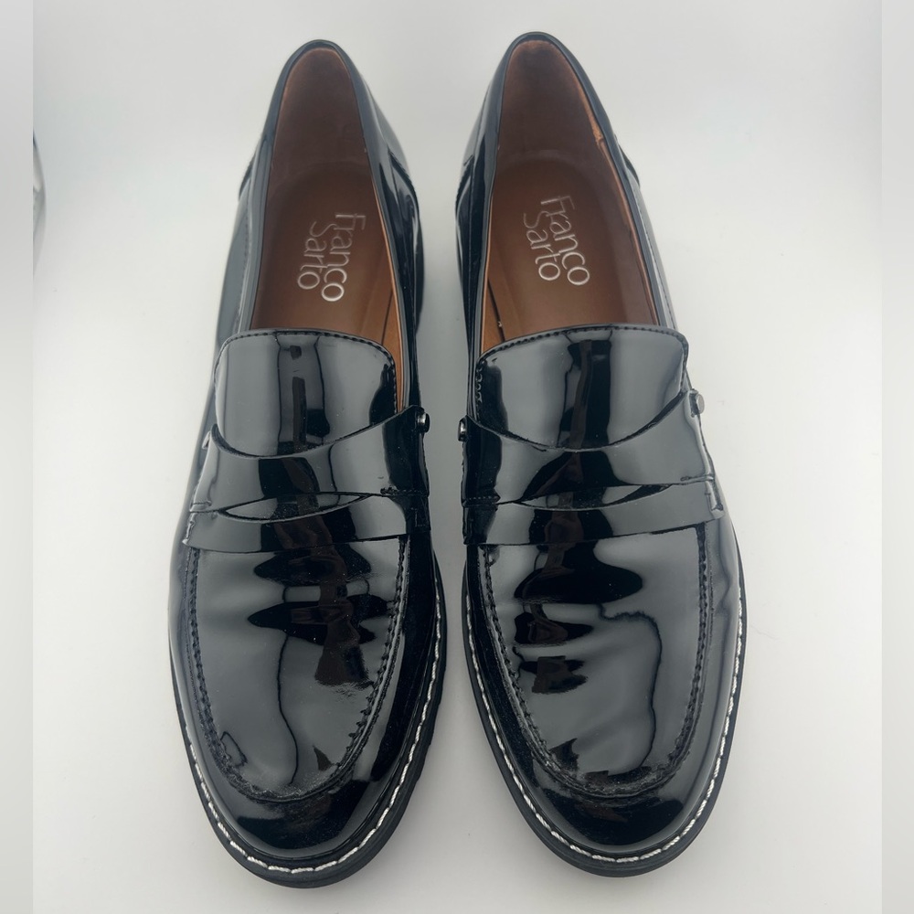 Franco Sarto Women’s Glossy Black Loafers